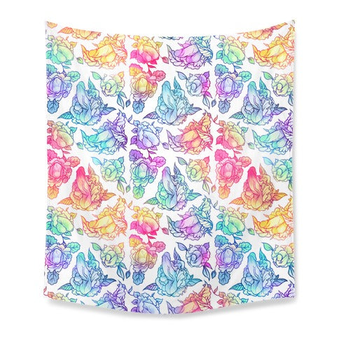 Floral Penis Rainbow Tapestry